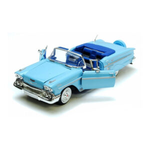 Modelauto Chevrolet Impala 1958 blauw schaal 1:24/22 x 8 x 6 cm 10233750