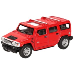 Modelauto Hummer H2 SUV rood 12