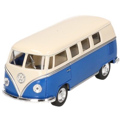 Modelauto Volkswagen T1 blauw/wit 13