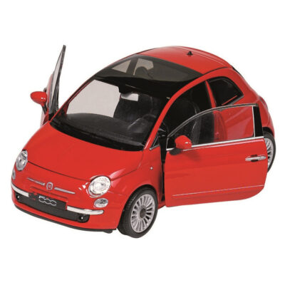 Modelauto/speelgoedauto Fiat 500 2007 rood schaal 1:24/14 x 7 x 6 cm 10368319