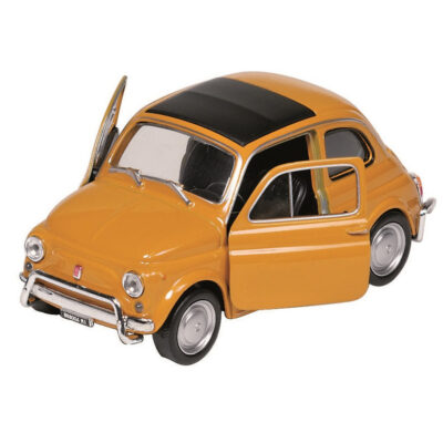 Modelauto/speelgoedauto Fiat 500 classic geel schaal 1:24/12 x 5 x 5 cm 10368318