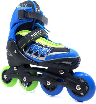 Move inline skates Fast semi softboot verstelbaar blauw/groen maat 30 33 1018101