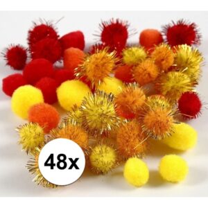 Multi kleur decoratieve pompons 15-20 mm 10083419