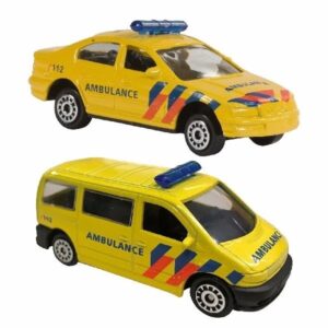 Nederlandse ambulance speelgoed modelauto set 2-dlg beide 7 cm. 10093085