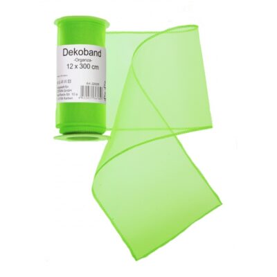 Neon groene organza strook 12 x 300 cm 10055225