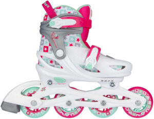 Nijdam inline skates SK8 Star 82A wit/fuchsia maat 33 36 438584