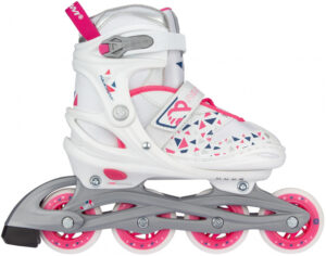 Nijdam inline skates White Wedge 82A wit/roze maat 29 32 438619