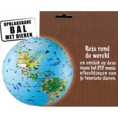 Opblaas wereldbol dieren 30 cm 10071736