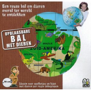 Opblaas wereldbol dieren 50 cm 10071738