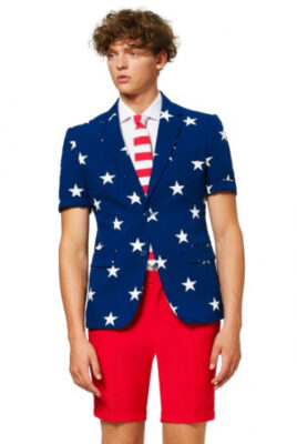 OppoSuits verkleedpak zomer Stars and Stripes heren polyester mt 46 420149