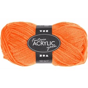 Oranje acryl 3-draads garen 80 meter 10088113