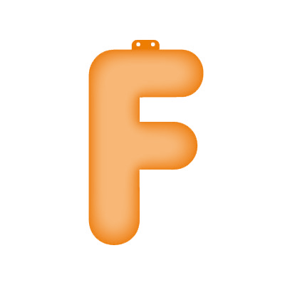 Oranje opblaasbare letter F 10028608