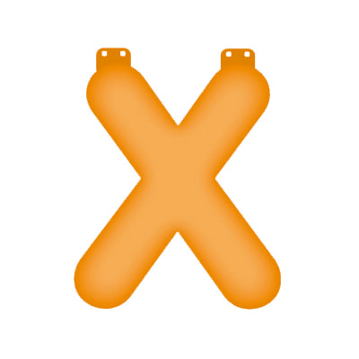 Oranje opblaasbare letter X 10028636