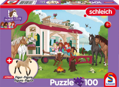 Paardenclub - kampvuur bij de caravan - 100 stukjes - Puzzel 13450