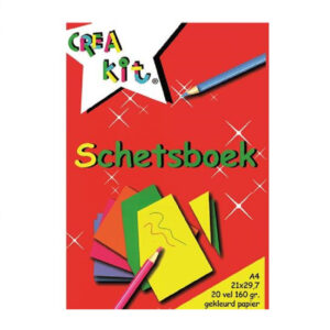 Pakket van 2x stuks A4 schetsboeken/tekenboeken gekleurd papier 20 vellen 10209008