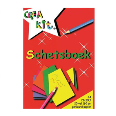 Pakket van 2x stuks A4 schetsboeken/tekenboeken gekleurd papier 20 vellen 10209008