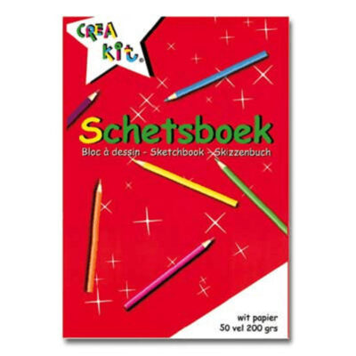 Pakket van 2x stuks A5 schetsboeken/tekenboeken wit papier 50 vellen 10209006