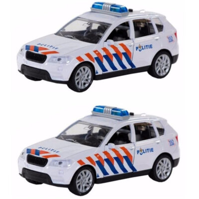 Pakket van 4x stuks 112 speelgoed Politieauto met licht en geluid 12 cm 10229562