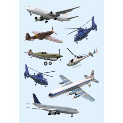 Papieren stickers helikopters 3 stuks 10096114