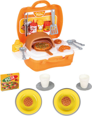 Pilsan speelgoed pizzaset oranje 35 delig 1023386