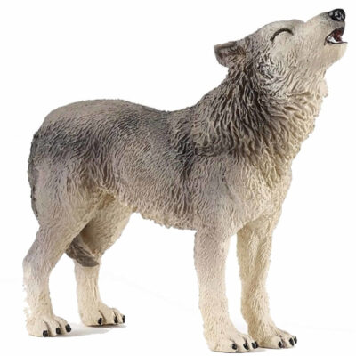 Plastic speelgoed dieren figuur huilende wolf 9 cm 10091019