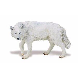 Plastic speelgoed dieren figuur witte wolf 9 cm 10092237