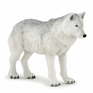 Plastic speelgoed figuur witte wolf 9