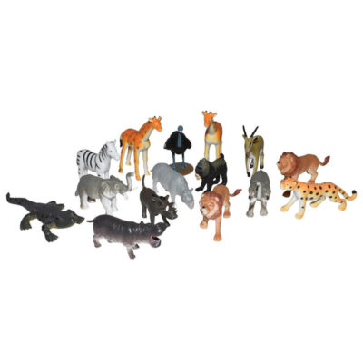 Plastic speelgoed safari dieren speelset 15-delig 10183074