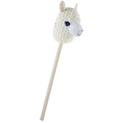 Pluche lama / alpaca stokpaardje creme 74 cm 10327271