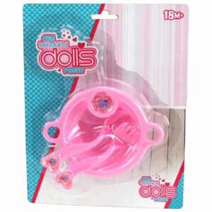 Poppen accessoires eet setje roze 10087202