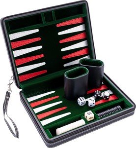 Portable Backgammon met Afsluitrits (Zwart) 38372390164