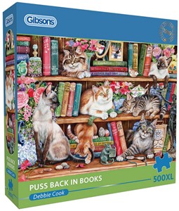 Puss Back in Books Puzzel (500 XL stukjes) 37890723420