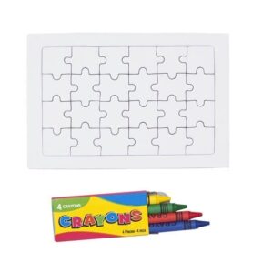 Puzzel knutselset met 4 krijtjes 10083153