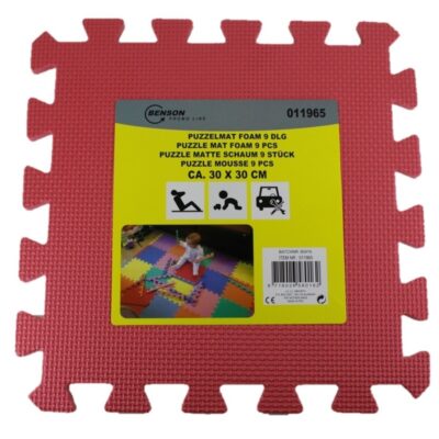 Puzzel speelmat foam tegels 30 x 30 cm roze 9 stuks 10150776