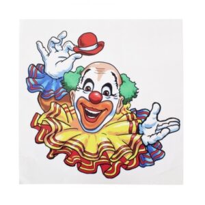 Raamsticker lachende clown 35 x 40 cm carnaval 10178851