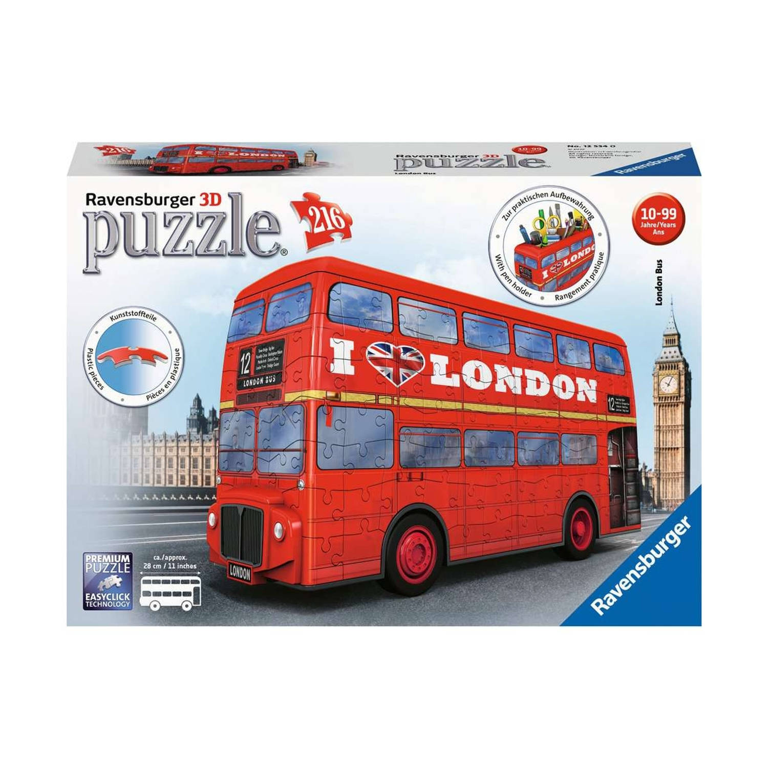 Ravensburger 3D puzzel London Bus - 216 stukjes 2198613