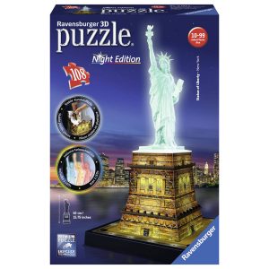 Ravensburger 3D puzzel Statue of Liberty night edition - 108 stukjes 1391345