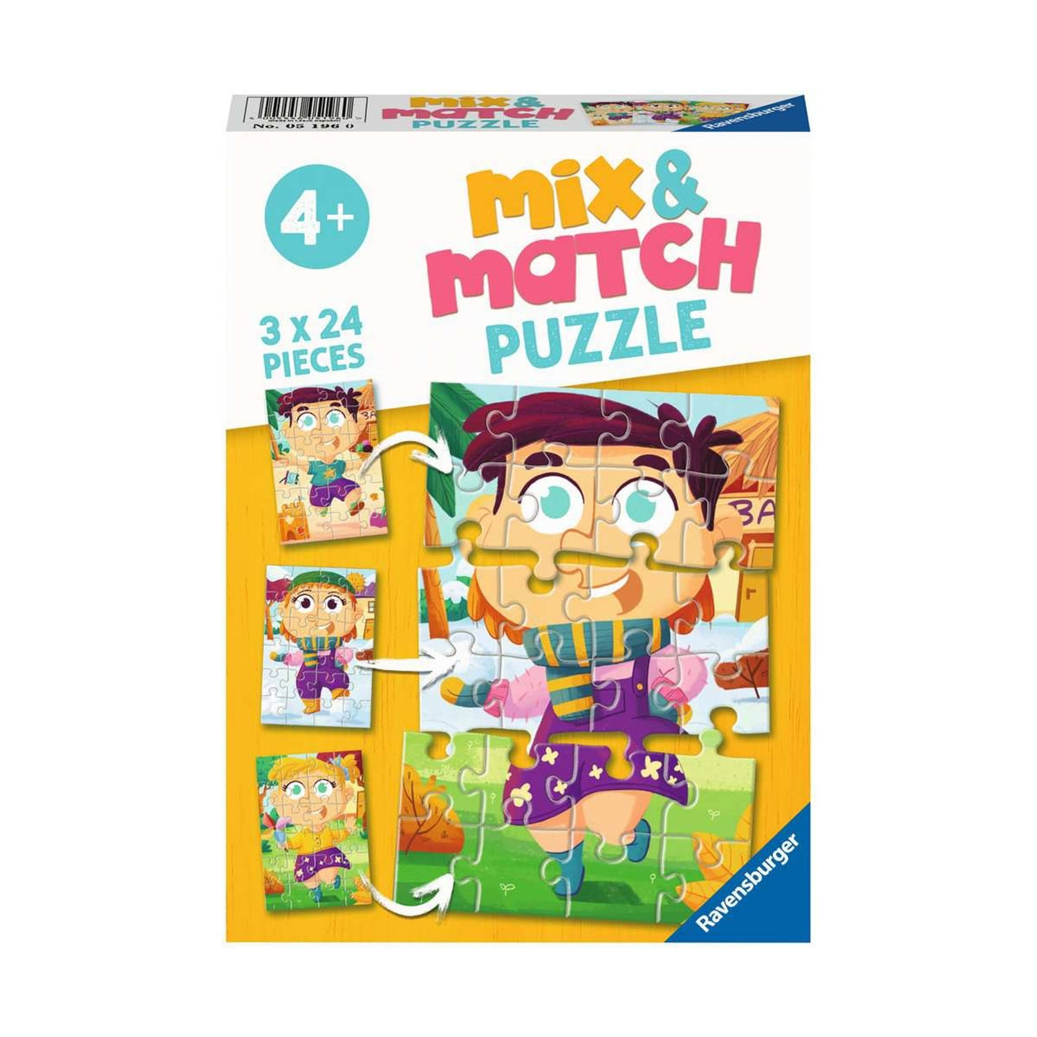 Ravensburger Kinderpuzzel Mix & Match Bonte kleren - 3 x 24 stukjes 3546003