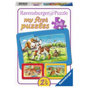 Ravensburger Mijn dierenvriendjes - My First puzzels - 3x6 stukjes - kinderpuzzel 3545908