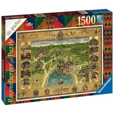 RAVENSBURGER Puzzel 1500 p - Hogwarts / Harry Potter-kaart 3451342