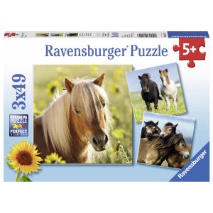 Ravensburger puzzel schattige pony&apos;s - 3 x 49 stukjes 1470178