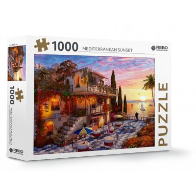 Rebo Productions legpuzzel Mediterranean Sunset 1000 stukjes 3693035