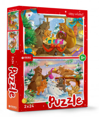 Rebo Productions legpuzzel Christmas Bears junior 24/24 stukjes 1007306