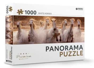 Rebo Productions legpuzzel White Horses panorama 1000 stukjes 1007273