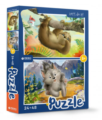 Rebo Productions legpuzzel Wolf & Luiaard junior 24/48 stukjes 1007354