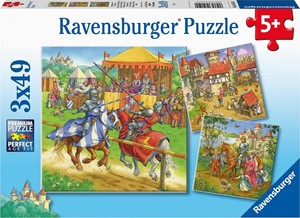 Riddertoernooi in de Middeleeuwen Puzzel (3 x 49 stukjes) 28512298209