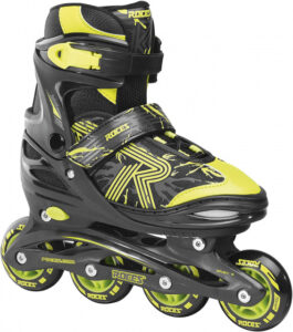 Roces inline skates Jokey 3.0 softboot 82A zwart/geel maat 34 37 537335