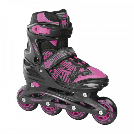 Roces inline skates Jokey 3.0 softboot 82A zwart/roze maat 34 37 376763