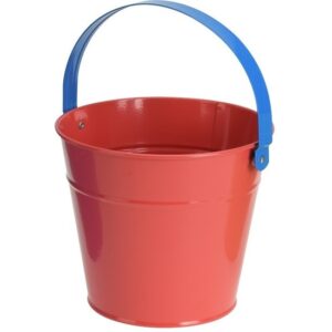 Rode stalen speelgoed emmer 16 cm voor kinderen 10146878