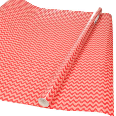 Rollen Inpakpapier/cadeaupapier rood/roze golfjes print 200 x 70 cm 10361394